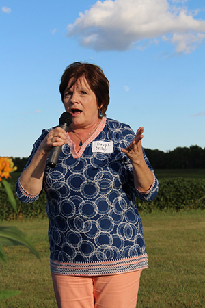 Ginger presents at a summer FLP workshop