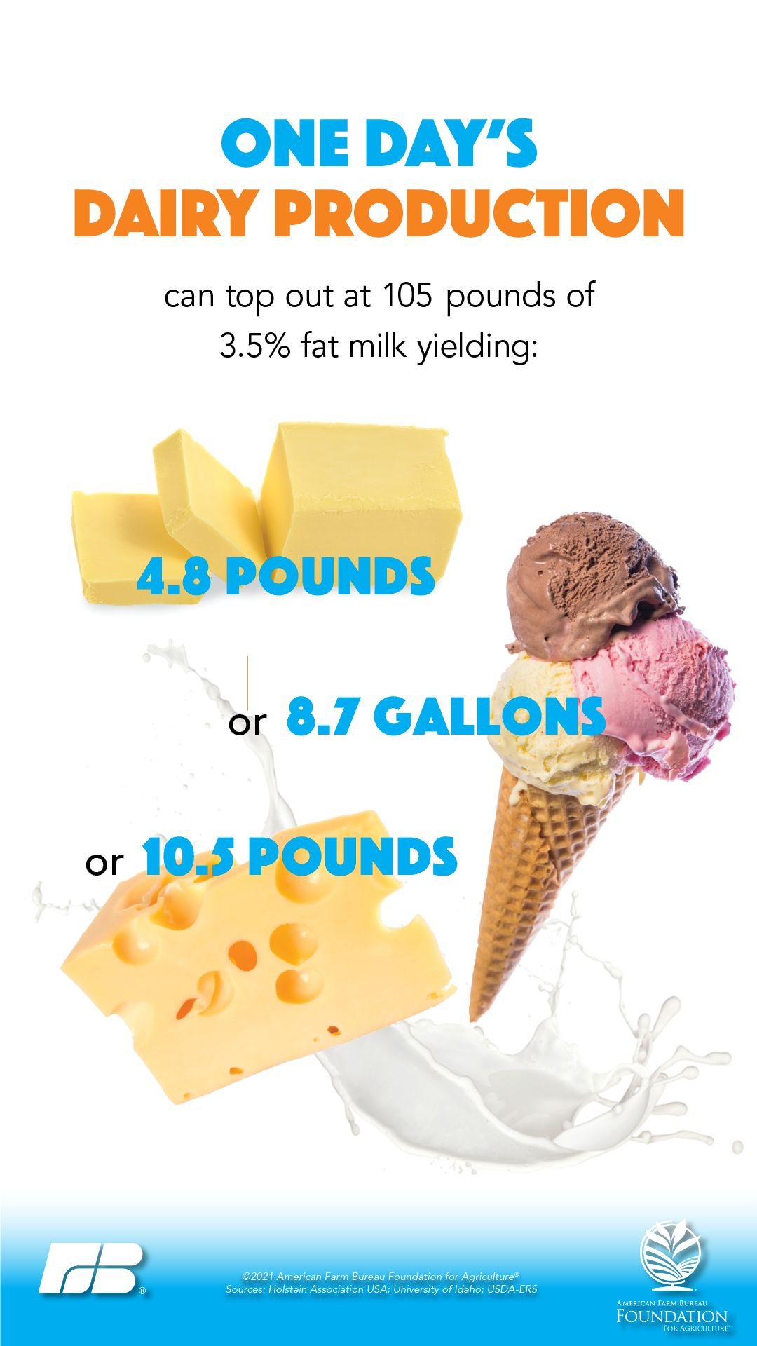 One day's dairy production