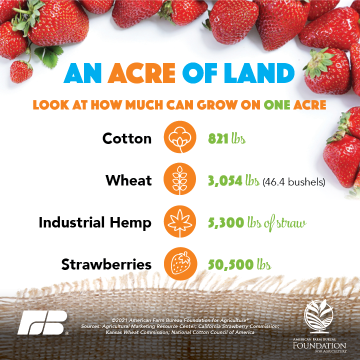 What can an acre of land produce?