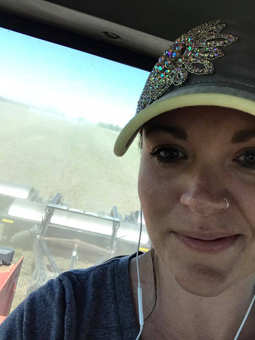 Alysa selfie in tractor
