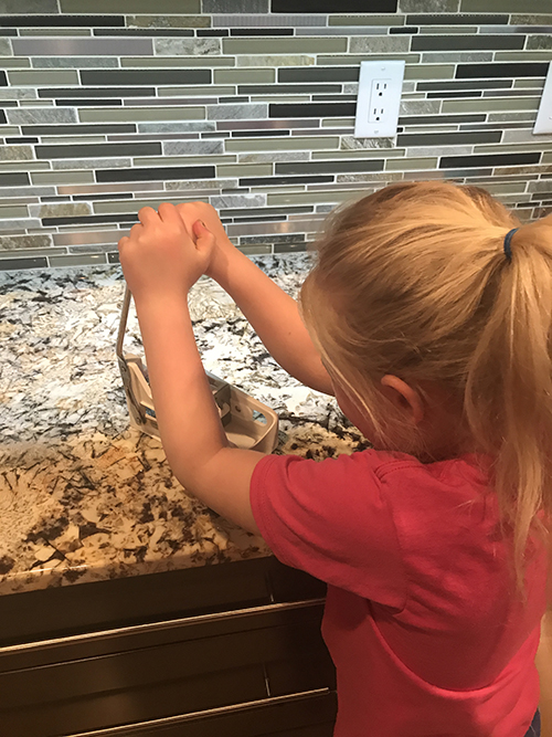 Kids making french fries