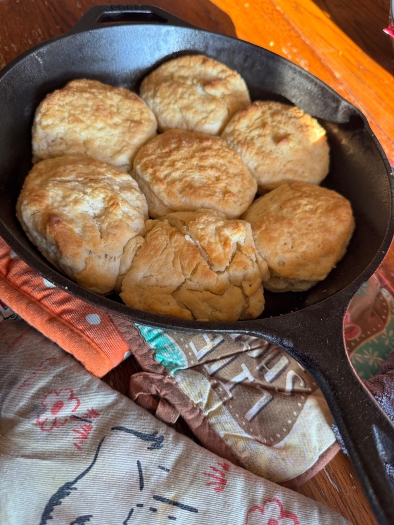 biscuits all done in a cast iron skillet