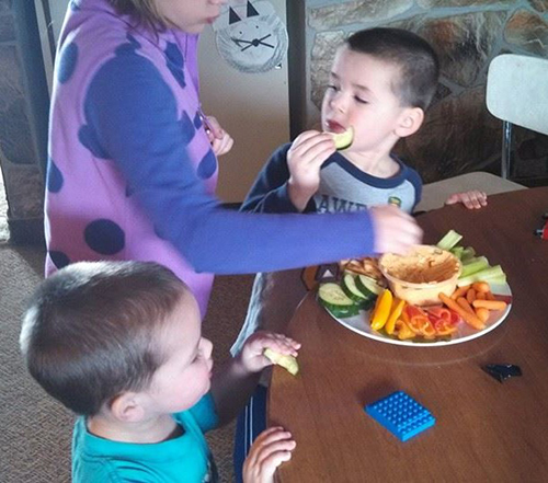 yummy snack with Greek yogurt dip