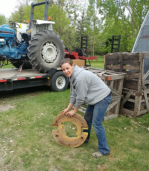 Carie does some heavy lifting during the day