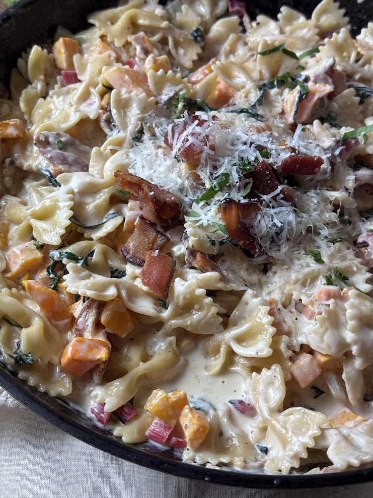 Creamy butternut squash pasta