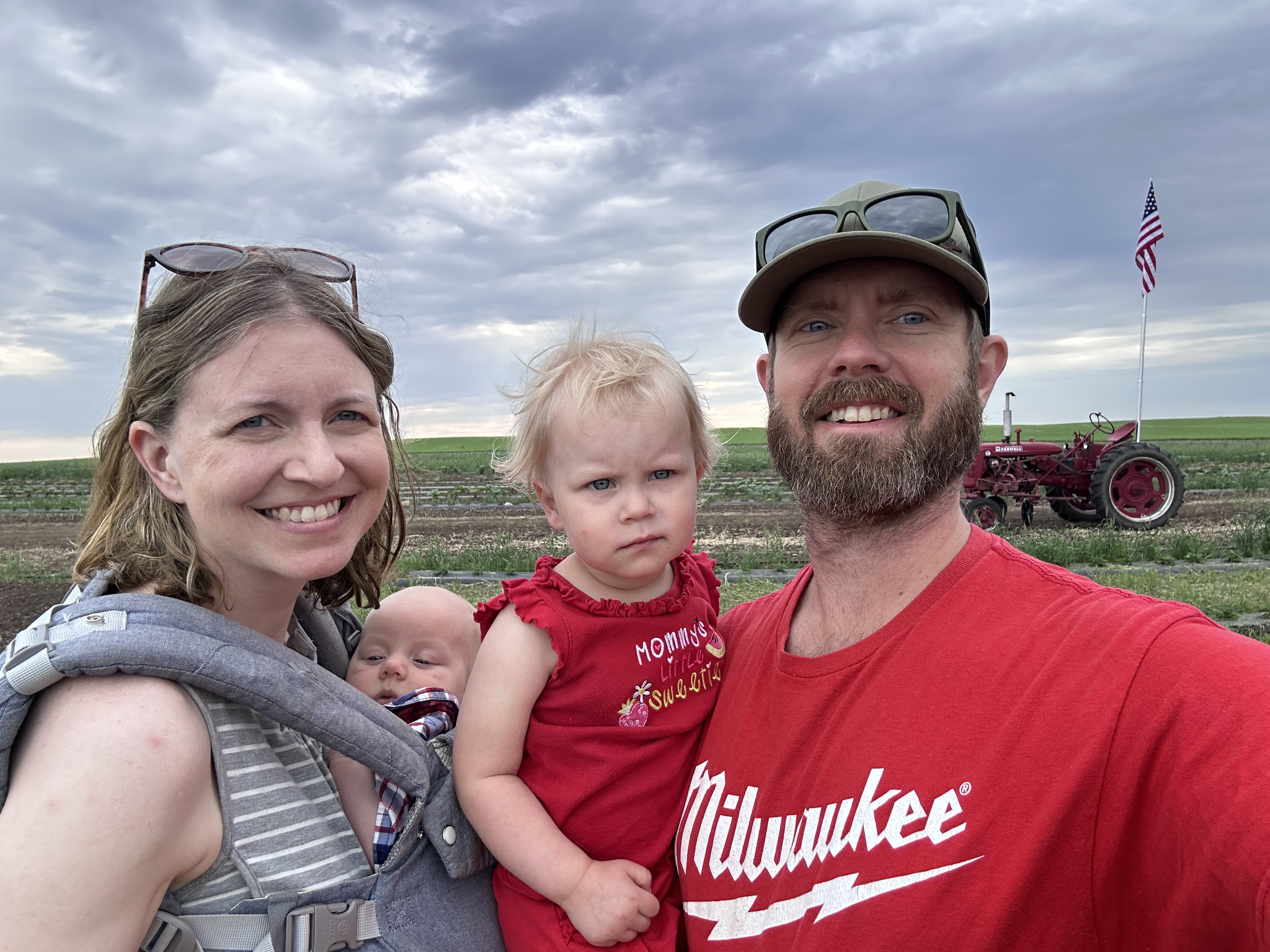 Daniel and his family after picking strawberries