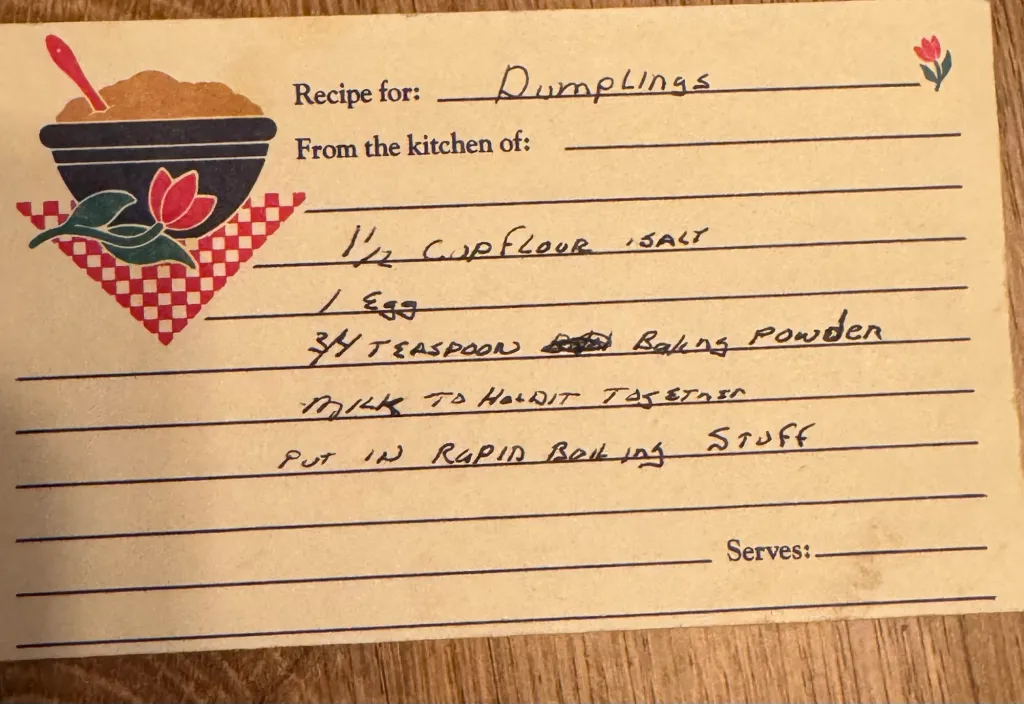 Grandma's dumpling recipe