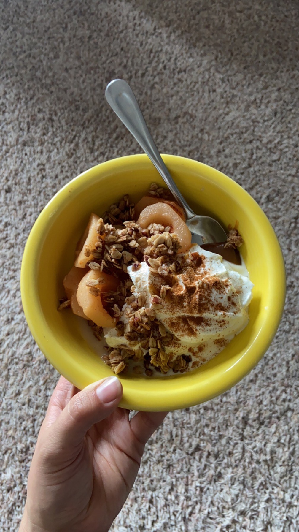 Fall yogurt parfait in a bowl