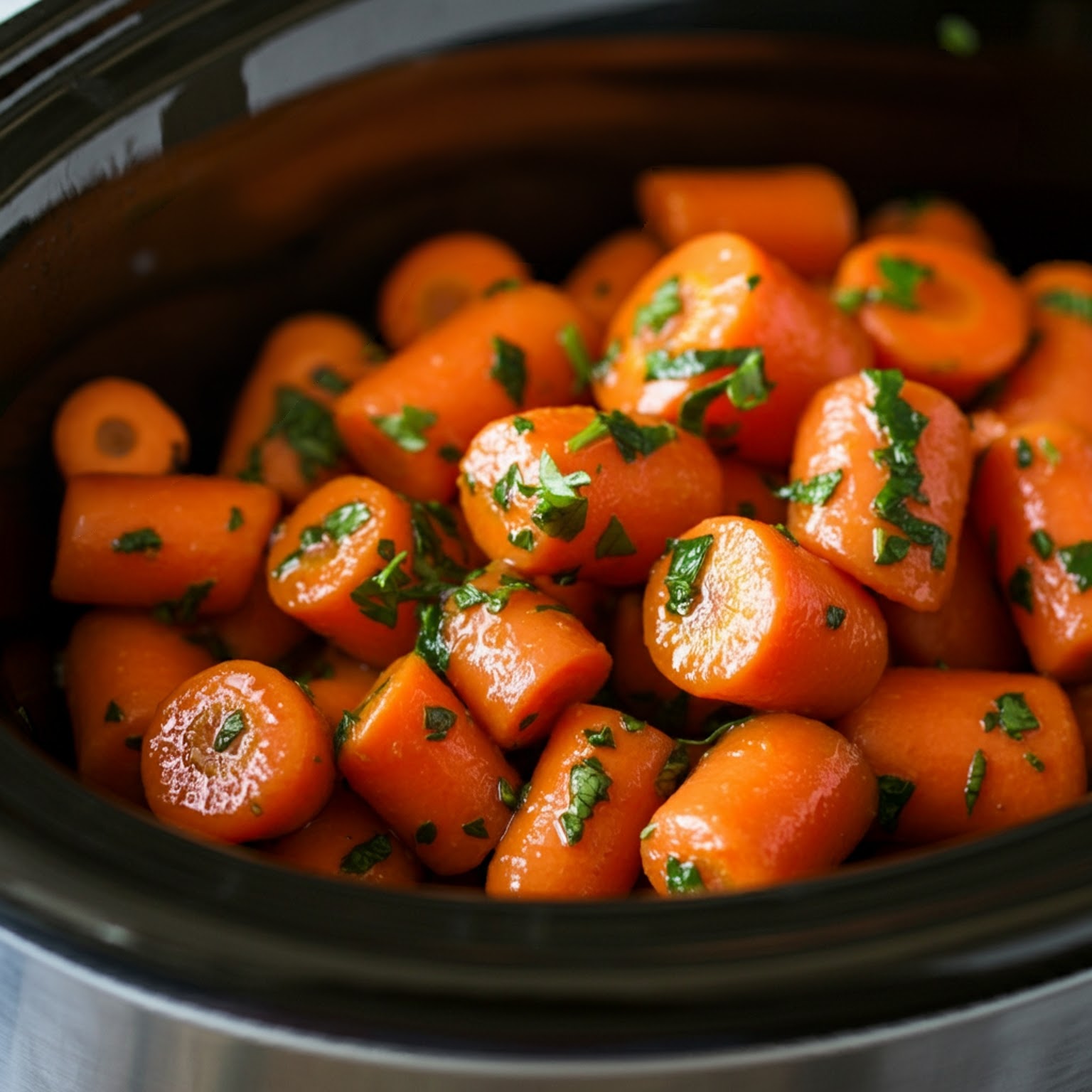 Brown sugar glazed carrots in the crockpot!