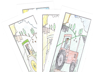 God Bless the Farmer pictures colored by third-graders
