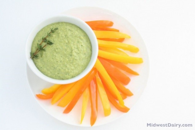 Green pea and parmesan dip