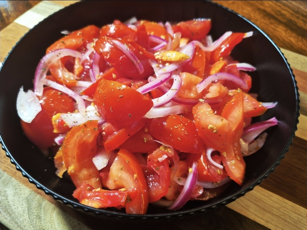 Italian tomato sald in a bowl