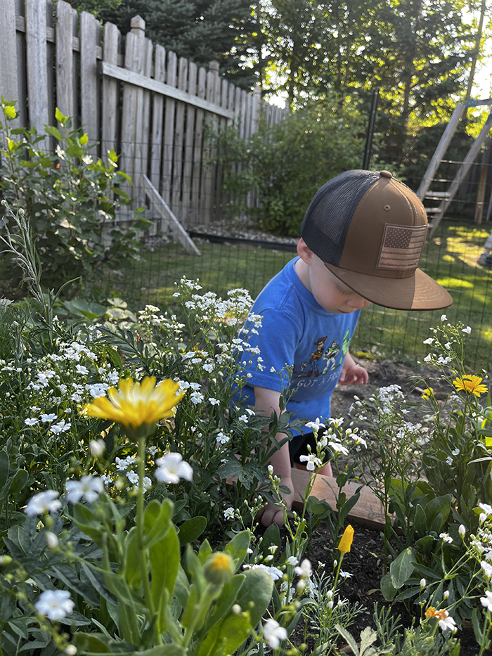 Mom's little helper in the garden
