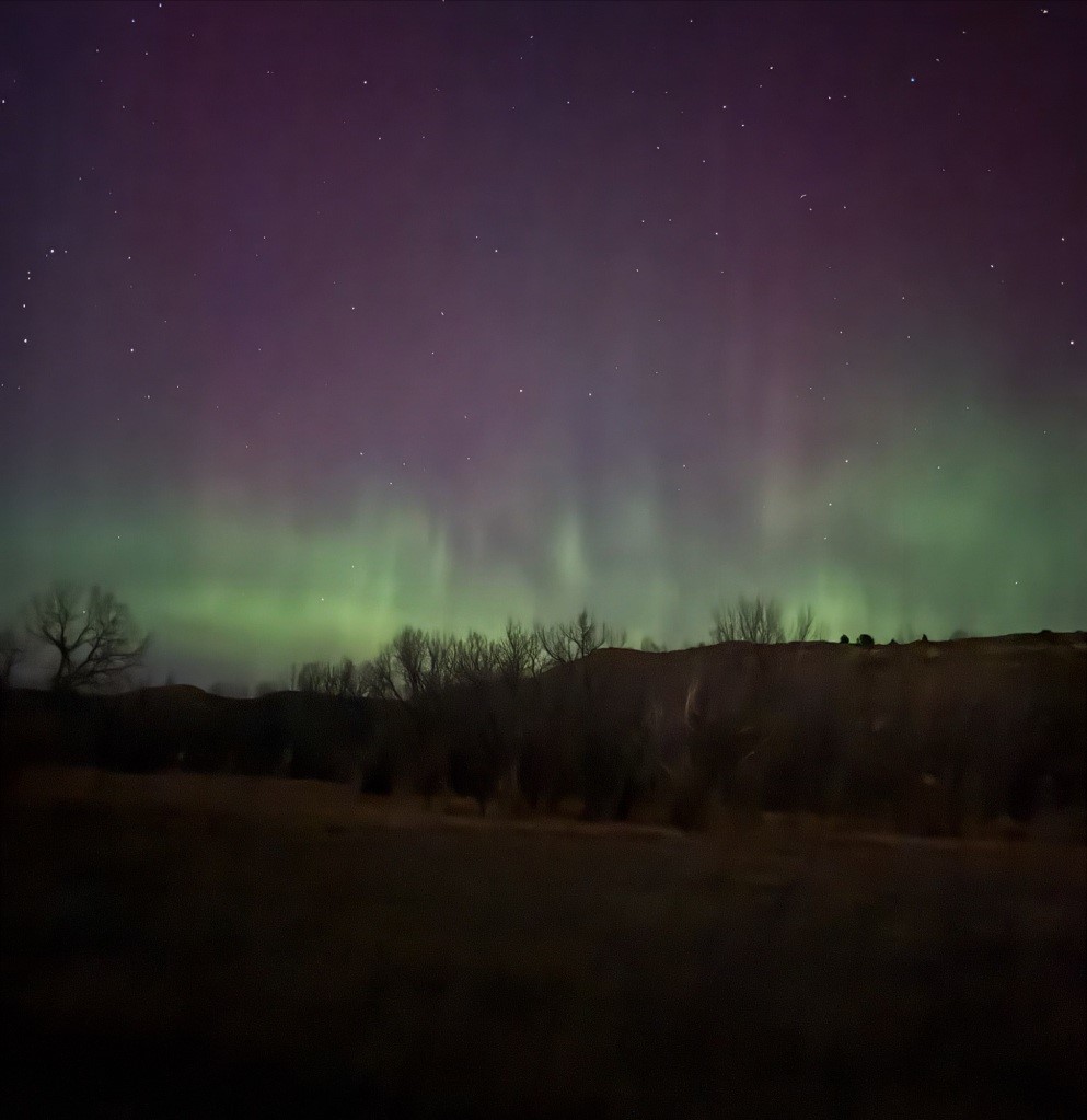 Northern lights in the Badlands of North Dakota