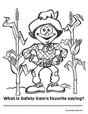 Safety Sam's favorite saying activity page