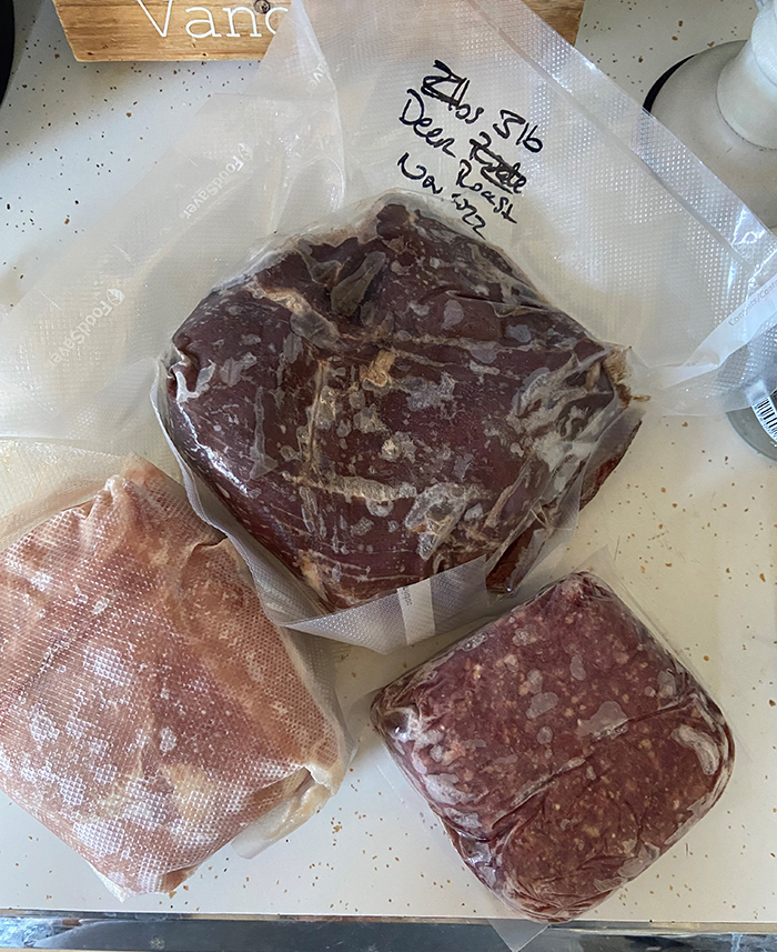 Pulling out meat for a week for meals