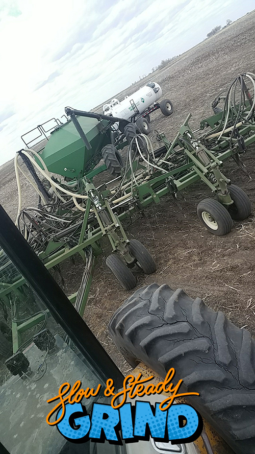 The procession from a tractor view