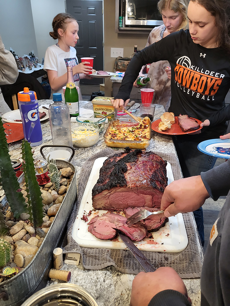 Wasem family feast with prime rib