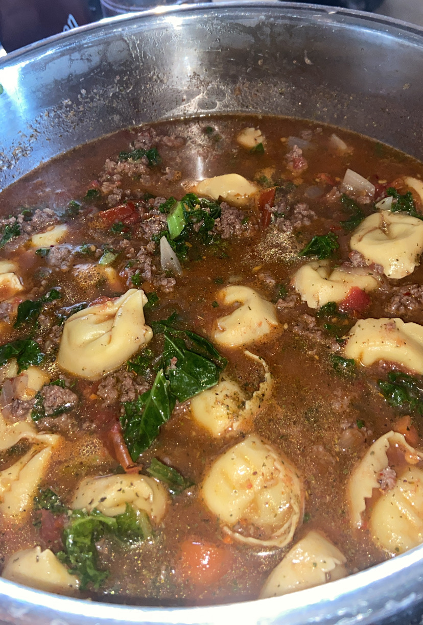 Beef and kale tortellini