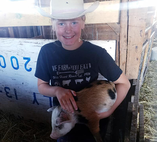 Heather's children helped with the farm tour