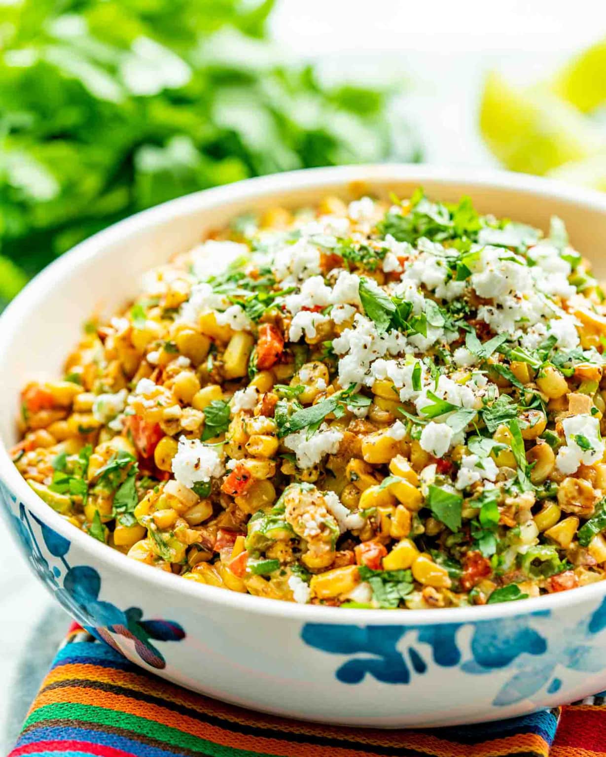 Grilled corn sald with cotija and lime