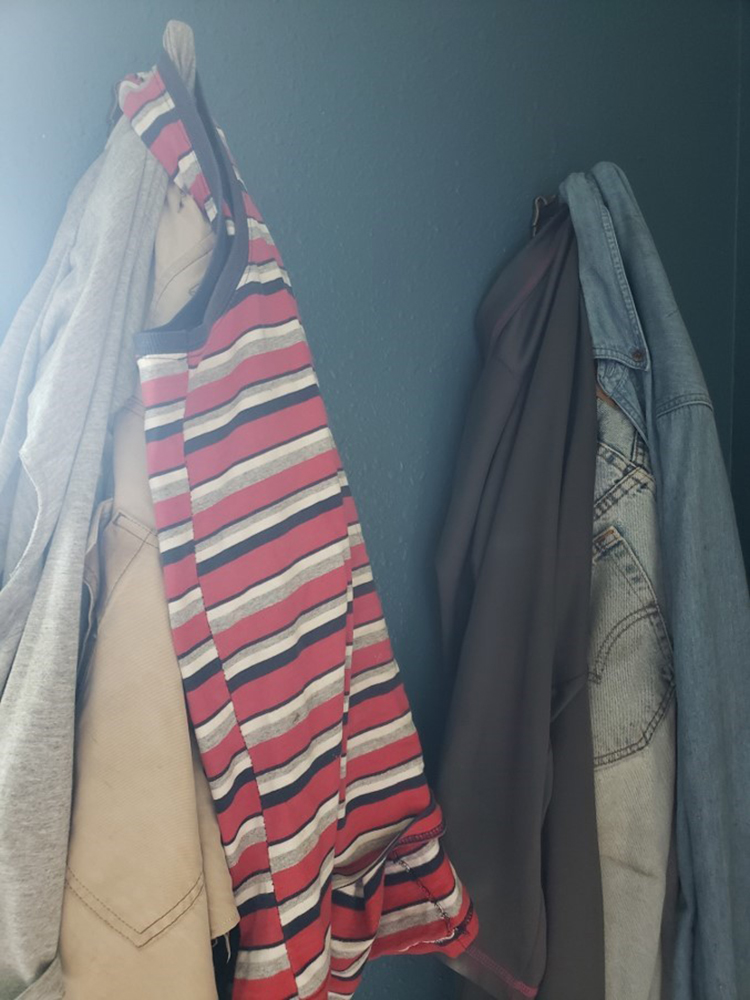 Hooks are a mudroom essential on a farm.