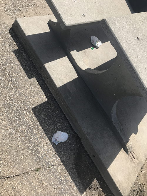 Dirty diapers under a picnic table? This LITERALLY stinks! 