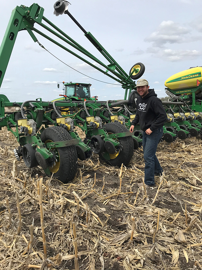 Spring planting with the seeder